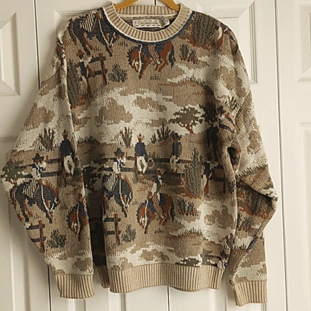 CROSSINGS, GENECO RODEO SCENE SWEATER